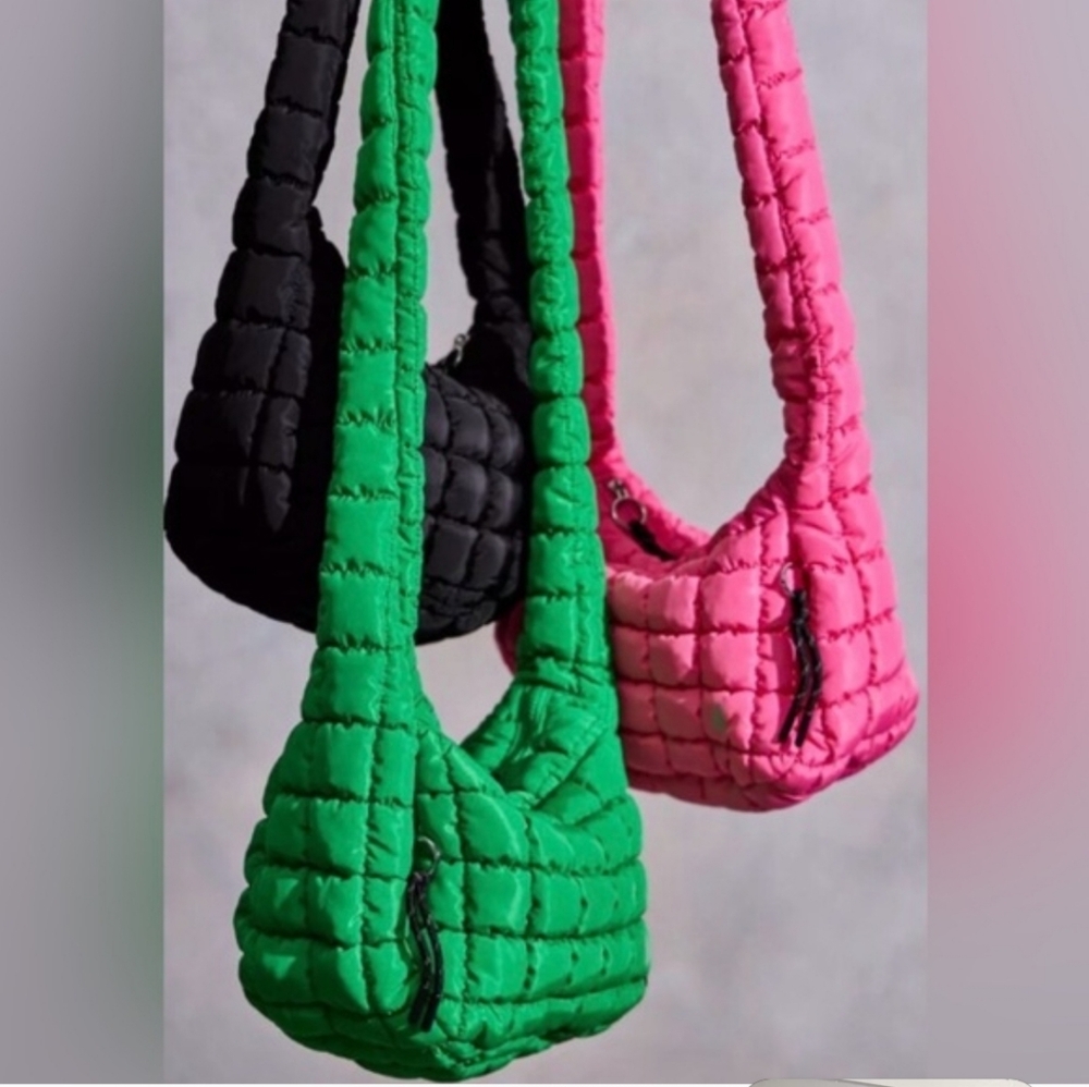 Free People Quilted Baby Carryall Shoulder Bag - Green
